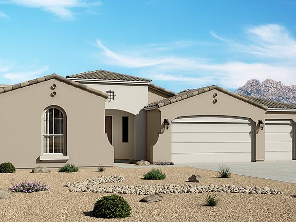 Spanish Elevation 3 Car Garage