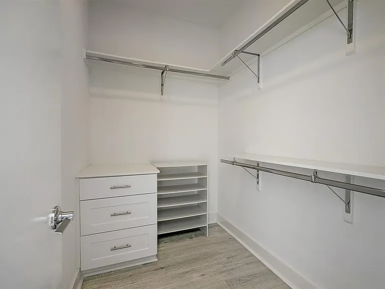 View of "Her" closet.