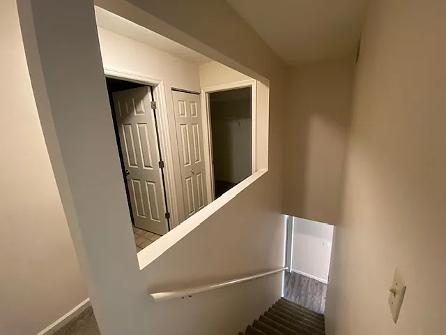 View from top of stairs.