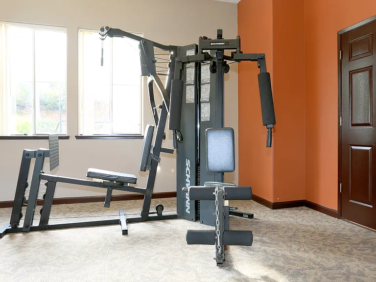 Stay active without leaving home! The Crooked Oak gym, located in our clubhouse, is fully equipped and ready for residents to crush their fitness goals anytime.