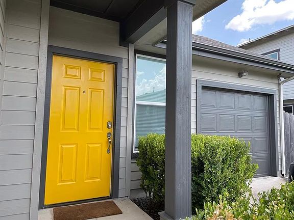 Freshly painted exterior door and trim. Well cared for home.