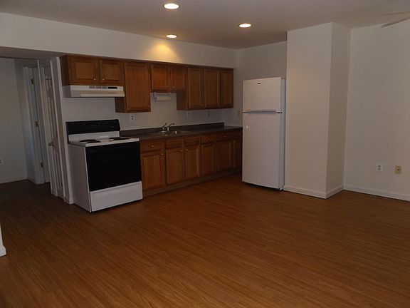 Open spacious kitchen, living room and dining room.