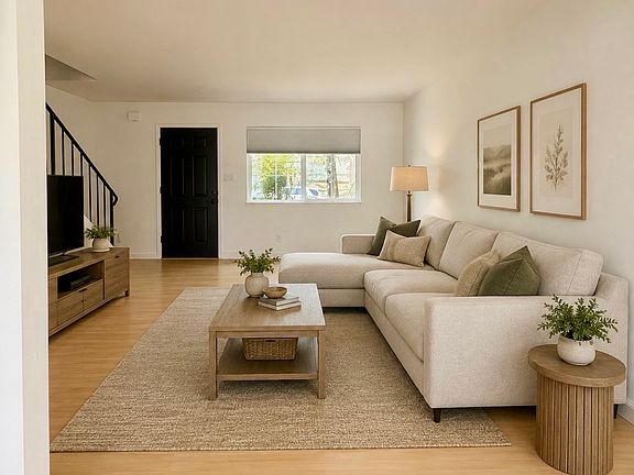 Living area virtually staged