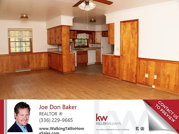 Den area into kitchen