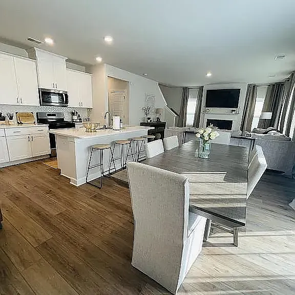 Open Dining and Kitchen Rooms