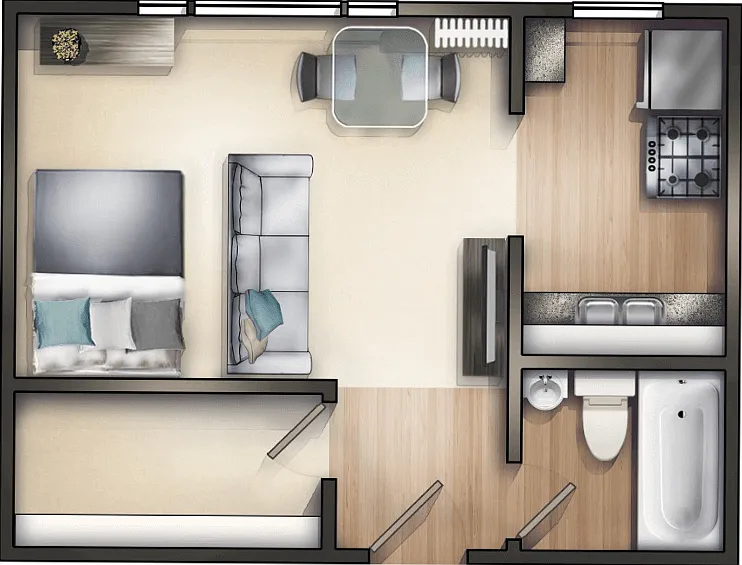 Studio B Floorplan Diagram