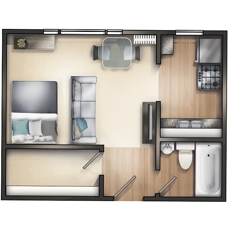 Floor plan Studio B
