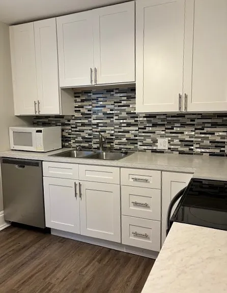 Beautiful kitchen with ample cabinetry.
