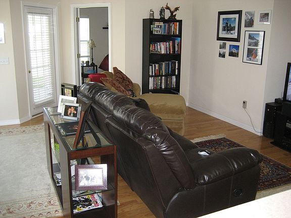 Spacious living room with soaring ceilings