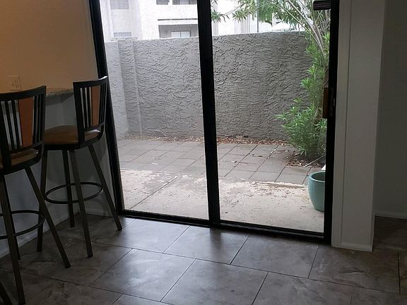 Private patio w/ locking storage closet