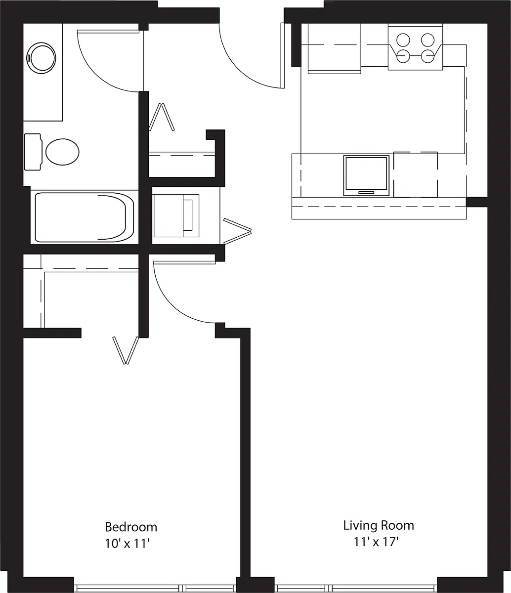 Floor plan 1 Bedroom F