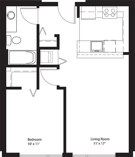 Floor plan 1 Bedroom F