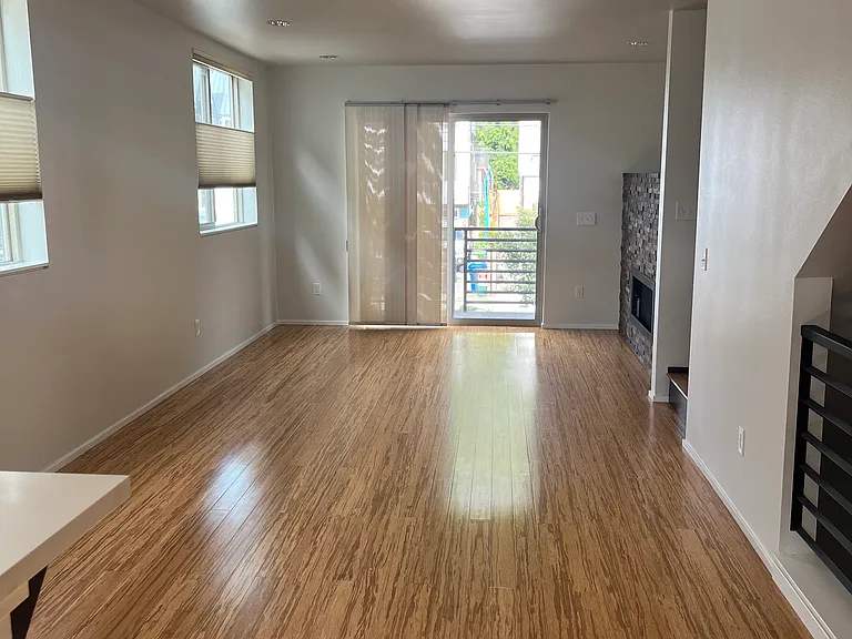 Looking from the kitchen to the great room.