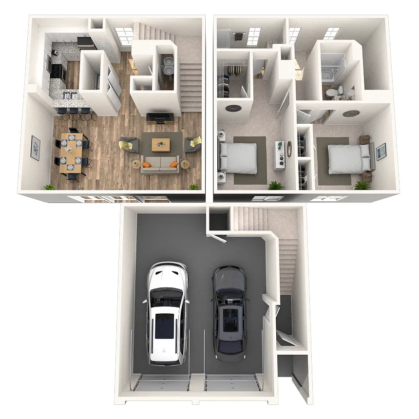 Floor plan Townhome 2x2.5 1324-2090 SF