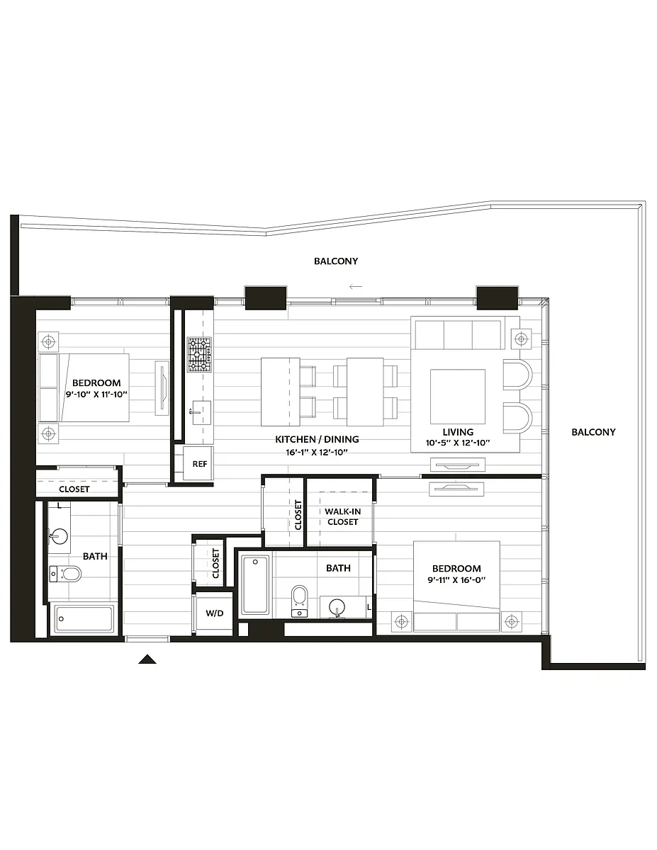 Floor plan 2 Bed/2 Bath-B8