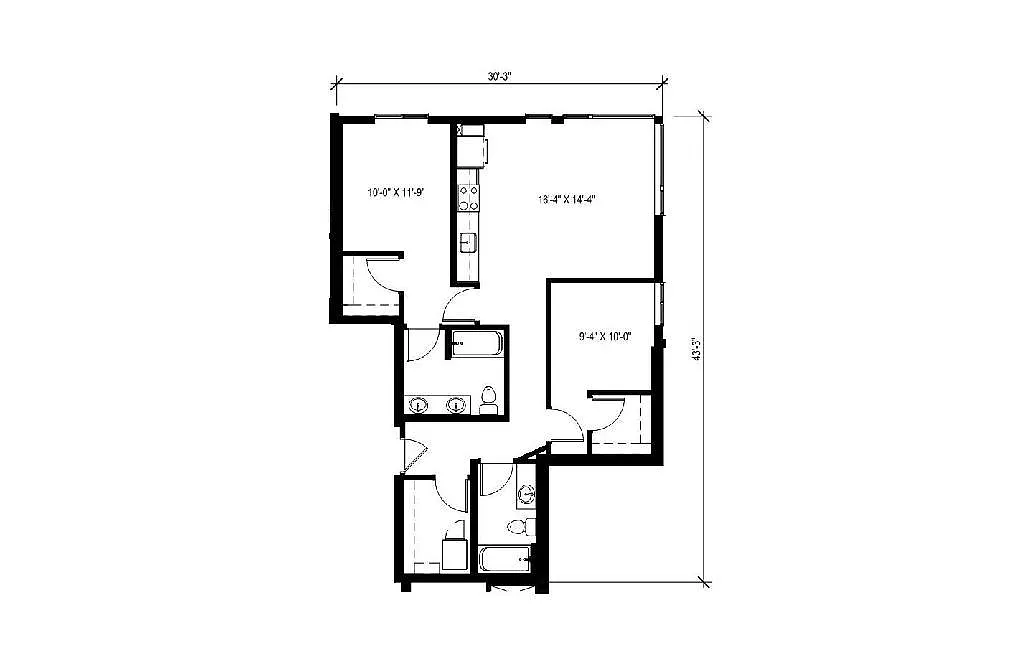 Floor plan 2 Bedroom - C5
