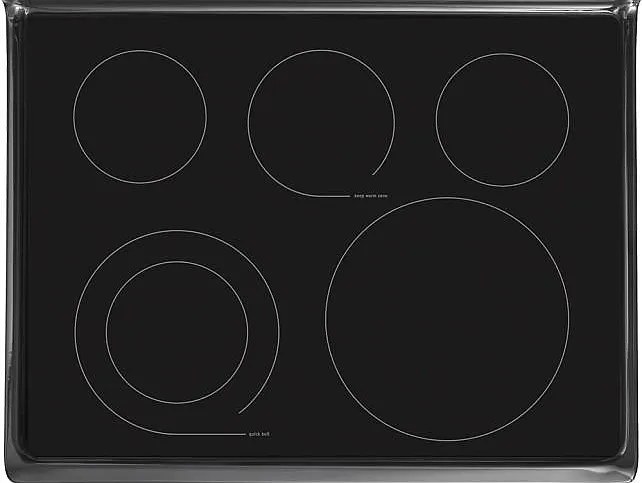 5 glass top burners and a convection oven