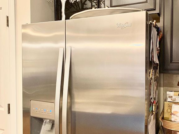Stainless refrigerator.