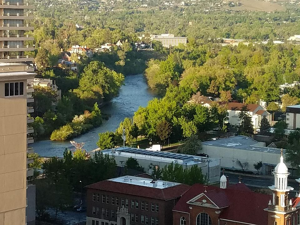 View of Truckee River and western hillsfrom balcony