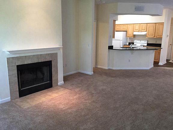 Living Room with Wood Burning Fireplace