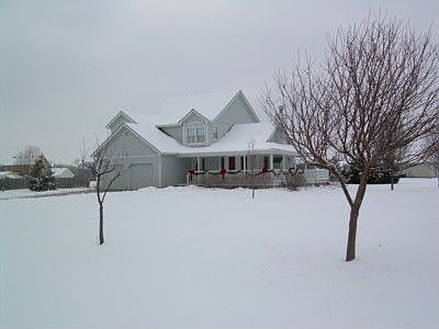 Front corner view, winter