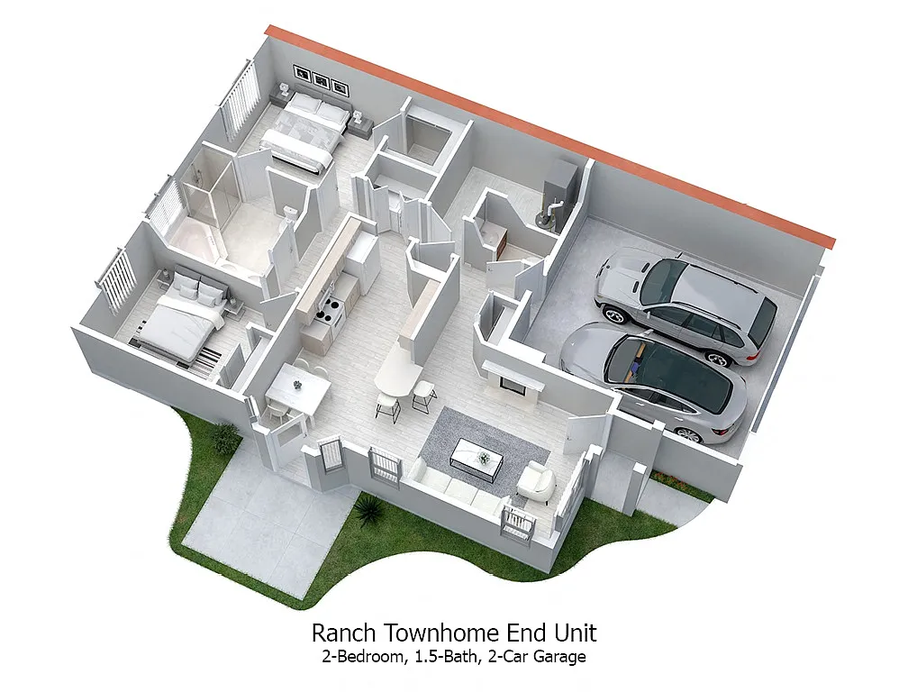 Floor plan 2 Bedroom Ranch