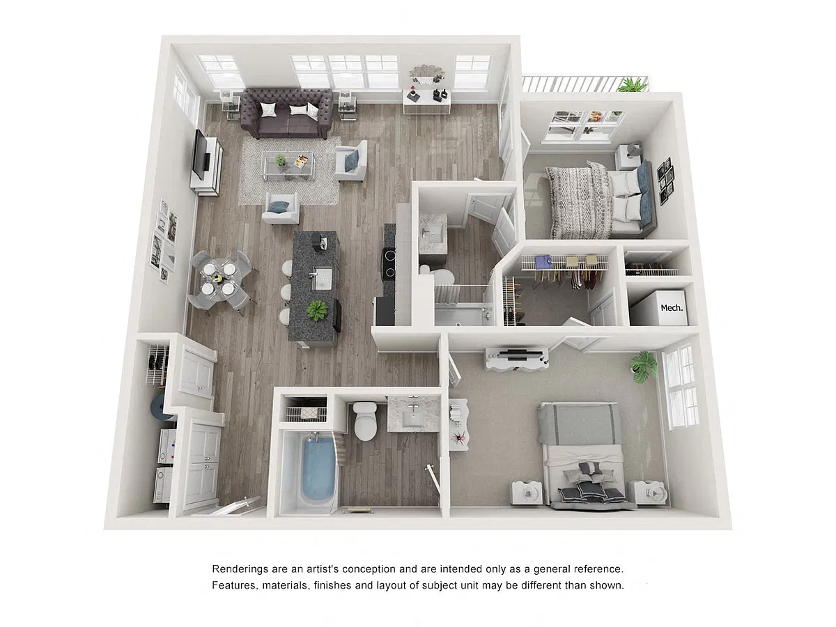 Floor plan 2 Bedroom B
