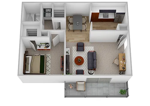 Floor plan 1 Bedroom/1 Bathroom Classic Floor Plan