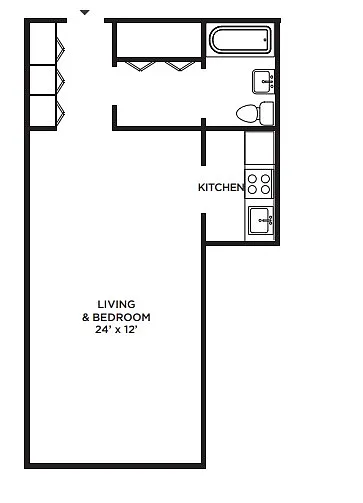 Floor plan Madison Towers - Studio - Large