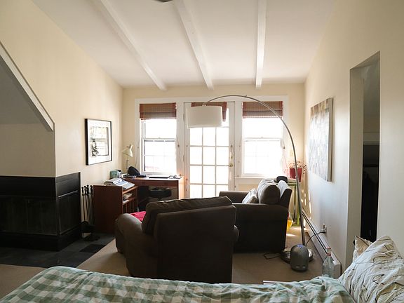 Master suite sitting area with fireplace