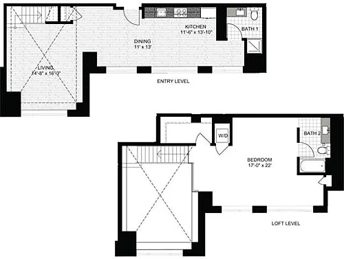 Floor plan 1 Bedroom UU