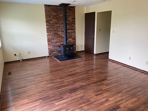 Family room with wood burning stove