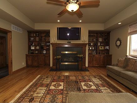 Family room with Custom Built-Ins