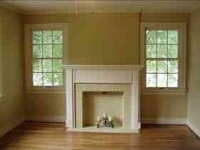 Living room with fireplace