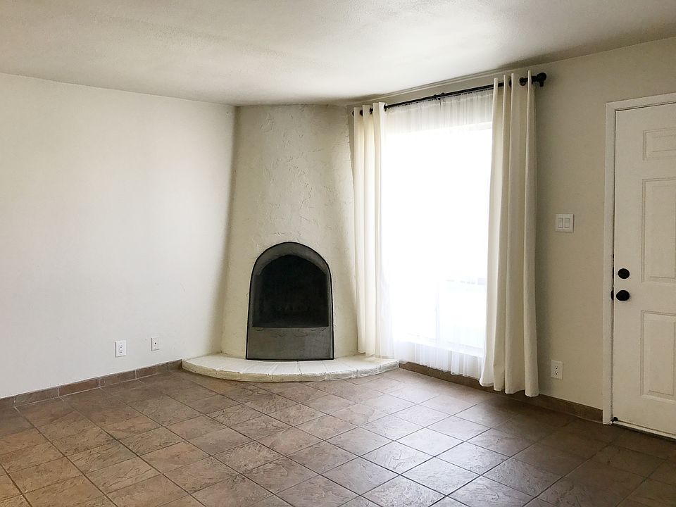 Living room with fireplace.