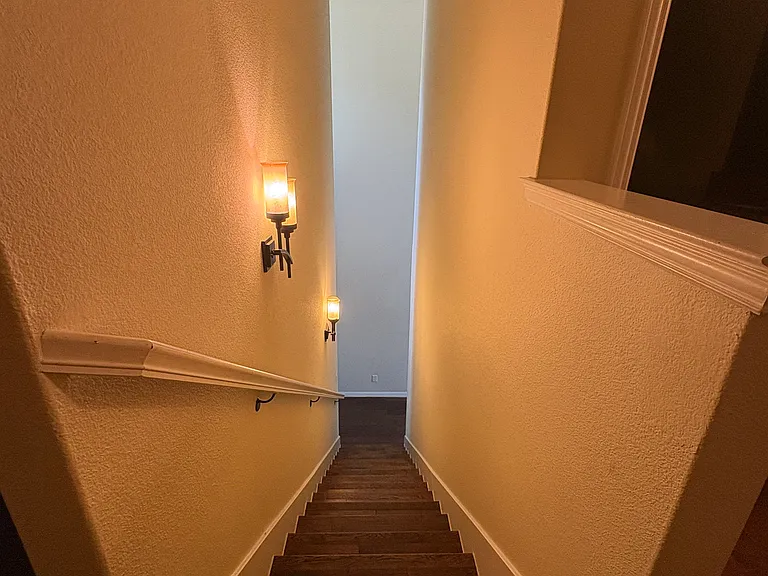 downstairs