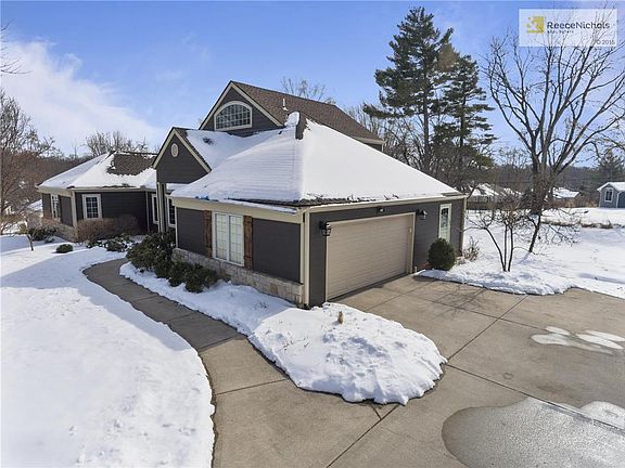Aerial View of Front of Home Showing Side Entry Garage.