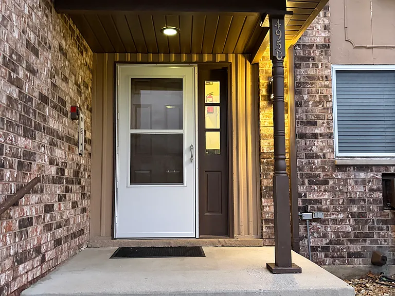 Front door at dusk