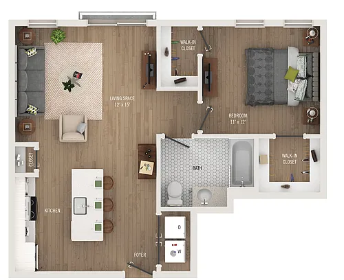 Floor plan Library Park II | A6- Walk Up