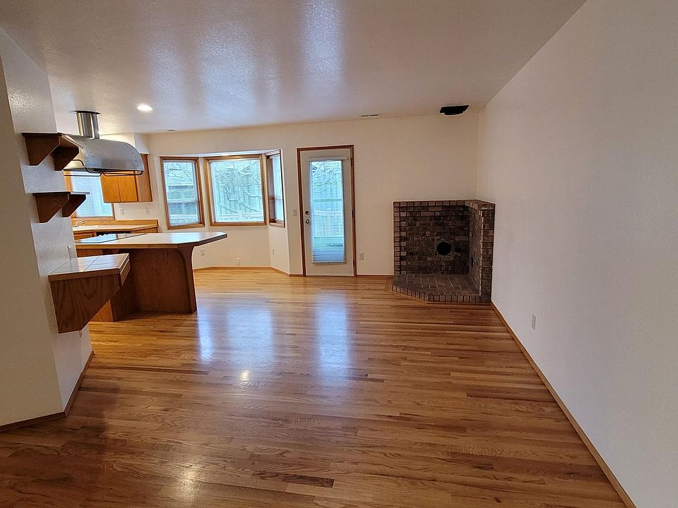 Kitchen view to back door access to deck.