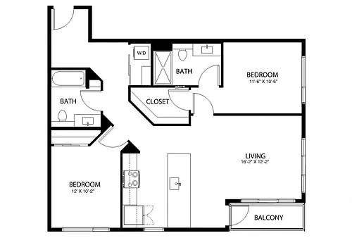 Floor plan 2X2 E3