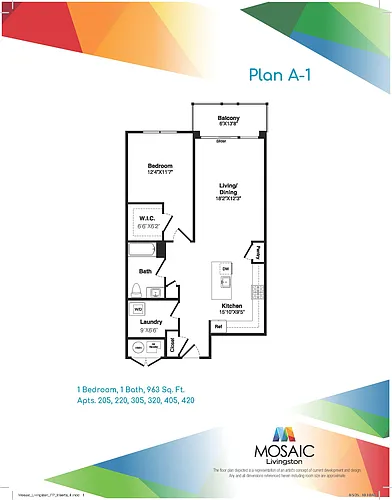 Floor plan One Bedroom One Bath (A-1)