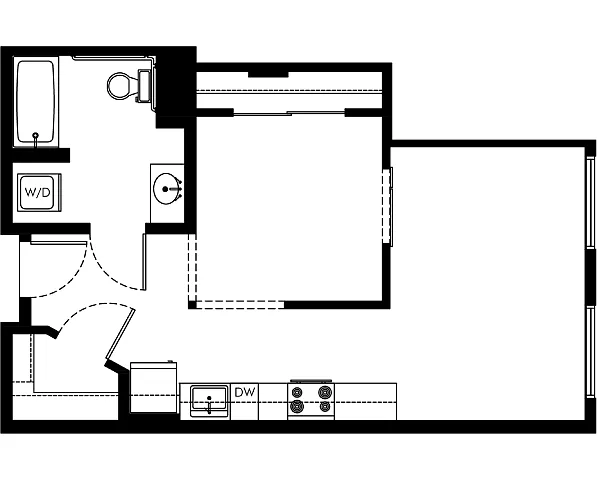 Floor plan Open 1x1 - O7 - ADA