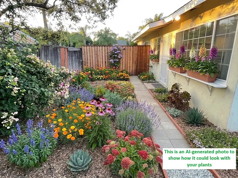 An AI photo showing how it could look with your plants.