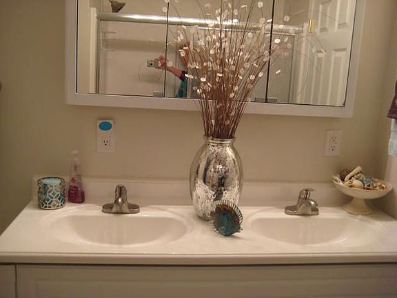 Main bathroom has double vanity