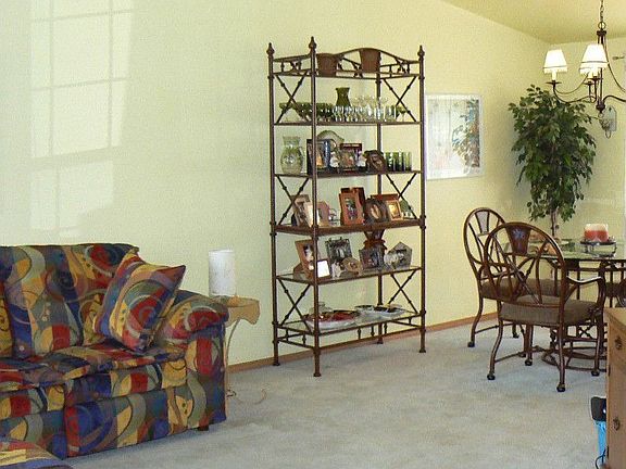 Living rooms opens up to dining room