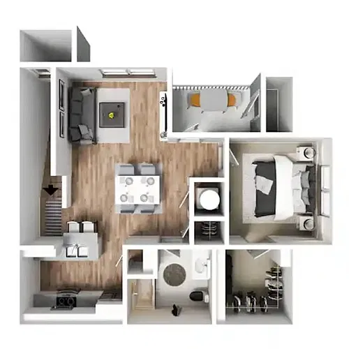 Floor plan 1X1 C