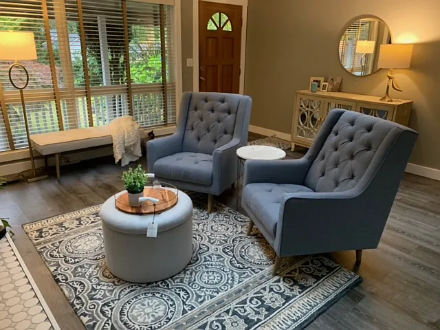 Front door and formal living room.