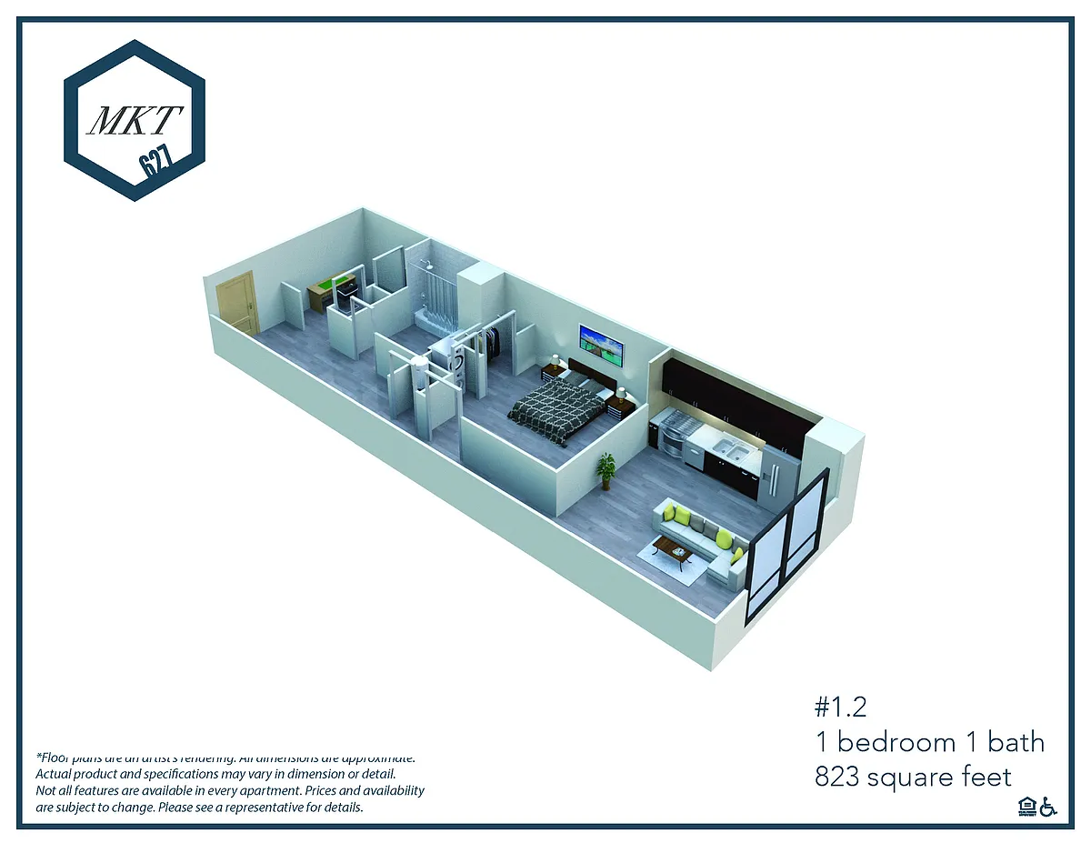 Floor plan 6271.2 Euro One Bedroom