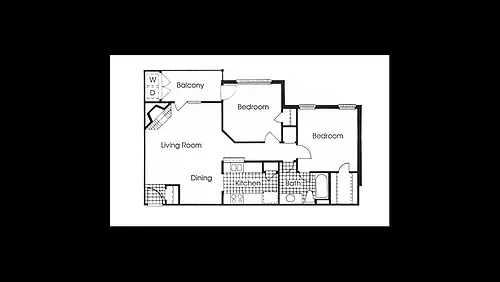 Floor plan 2 bedroom, 1 bathroom